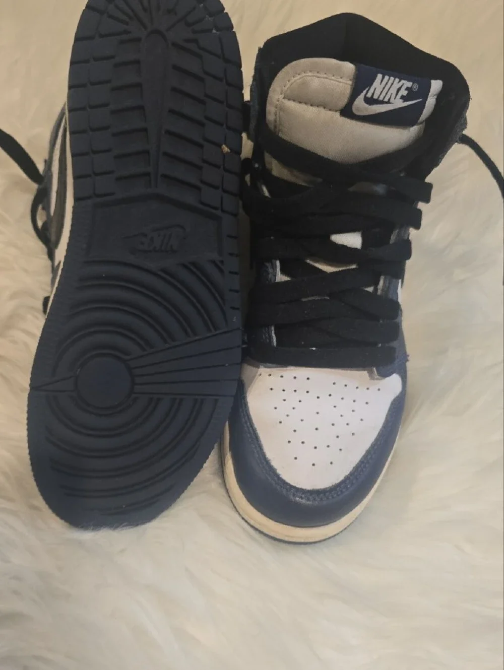 Nike High-Top Sneakers in Navy, White, and Black